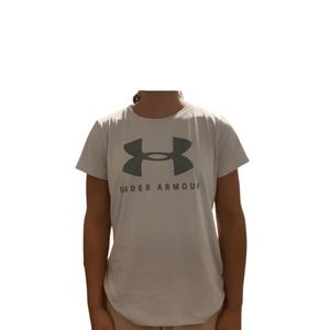 Gray Women’s Under Armour Dri-Fit Workout Shirt Size Large